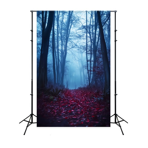Spooky Forest Crimson Path Foggy Woods Forest Backdrop UK LXX58-271