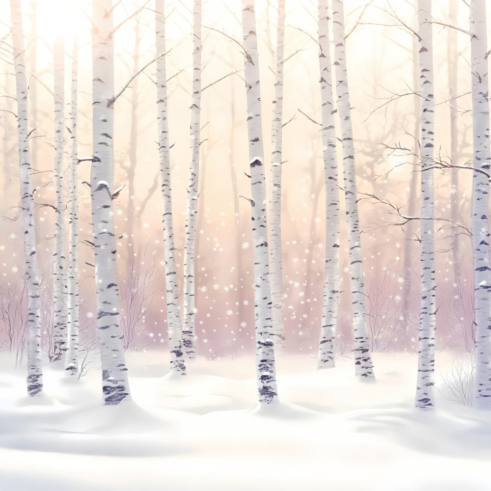Winter Snowy Forest Snowy Birch Winter Glow Forest Backdrops UK LXX58-277