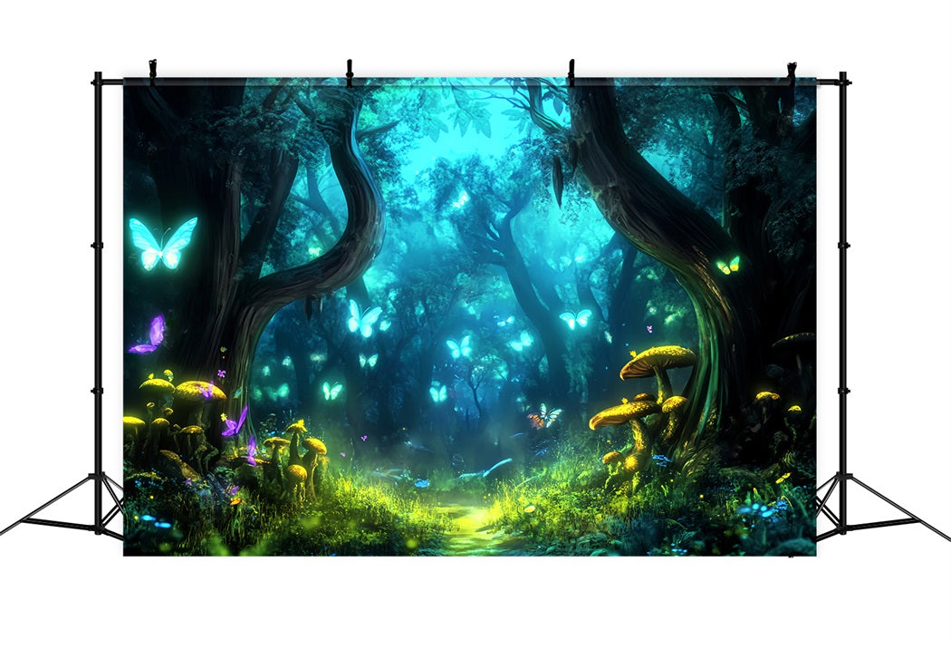 Magical Fairy Forest Glowing Butterfly Enchanted Woods Forest Backdrop Ideas UK LXX58-285