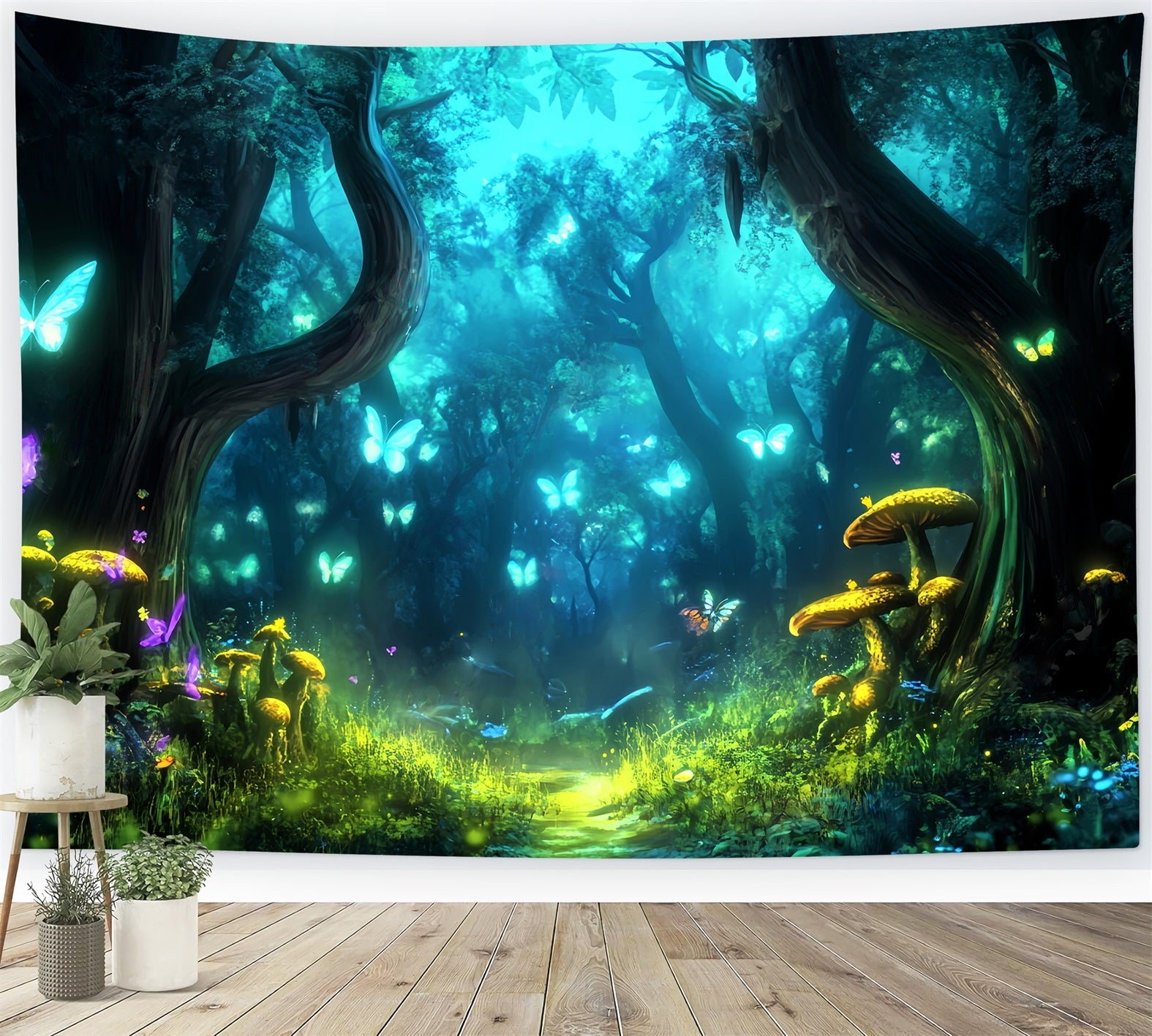 Magical Fairy Forest Glowing Butterfly Enchanted Woods Forest Backdrop Ideas UK LXX58-285