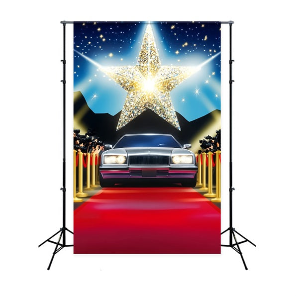 Oscar Red Carpet Backdrop Shining Star Paparazzi Arrival Stage Backdrop UK LXX58-318