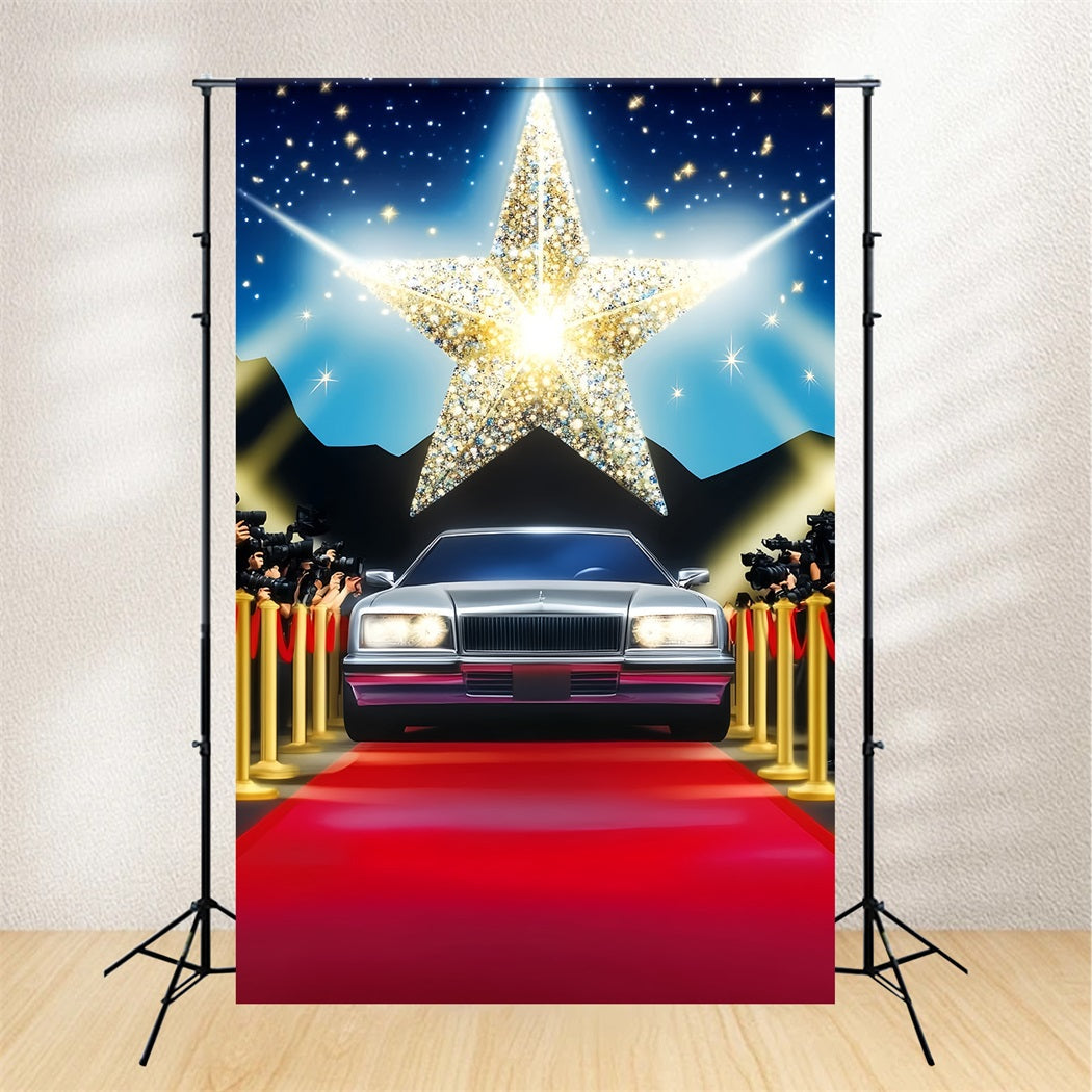 Oscar Red Carpet Backdrop Shining Star Paparazzi Arrival Stage Backdrop UK LXX58-318