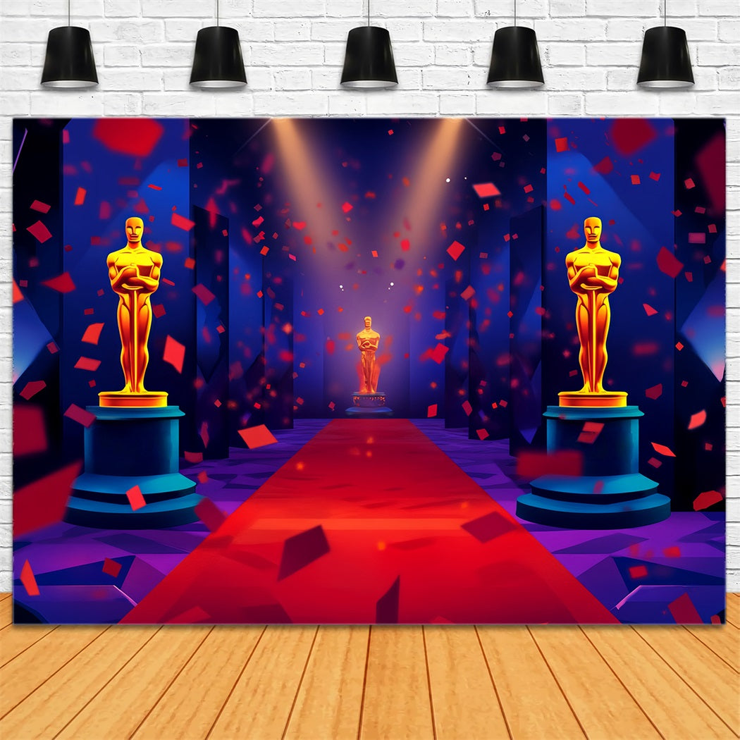 Oscar Red Carpet Backdrop Confetti Celebration Award Night Stage Backdrop UK LXX58-321