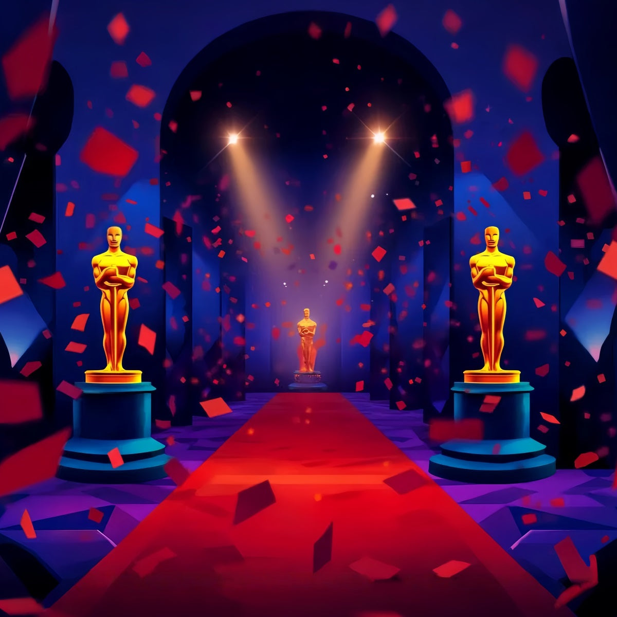 Oscar Red Carpet Backdrop Confetti Celebration Award Night Stage Backdrop UK LXX58-321