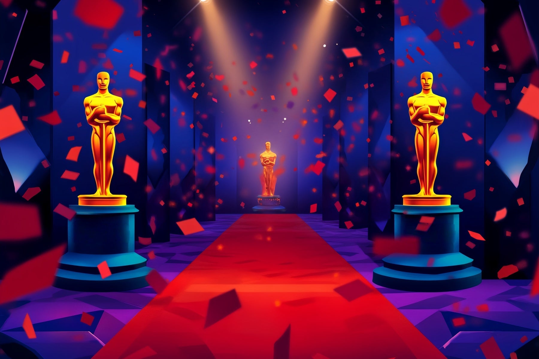 Oscar Red Carpet Backdrop Confetti Celebration Award Night Stage Backdrop UK LXX58-321