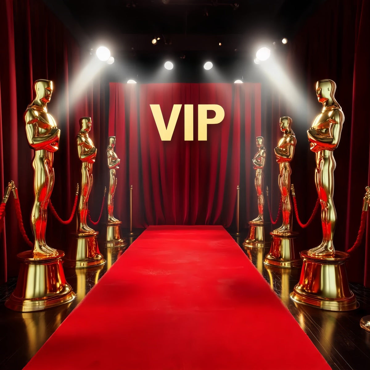 Oscar Red Carpet Backdrop VIP Golden Statue Entrance Stage Backdrop UK LXX58-322