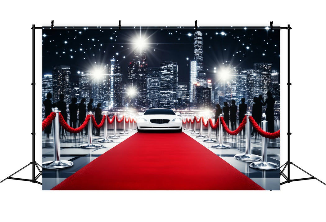 Paparazzi Red Carpet Backdrop Luxury Car Arrival Hollywood Backdrop UK LXX58-325