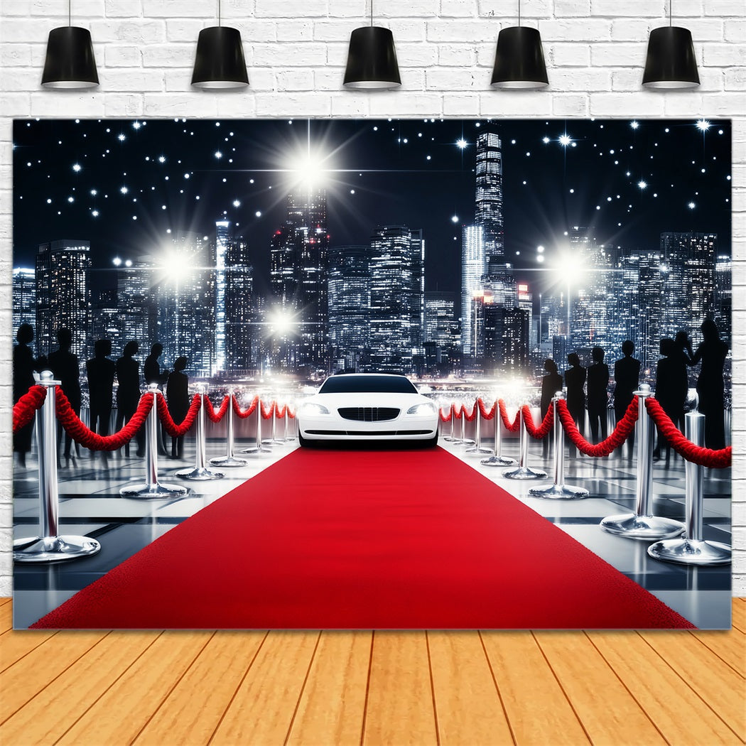 Paparazzi Red Carpet Backdrop Luxury Car Arrival Hollywood Backdrop UK LXX58-325
