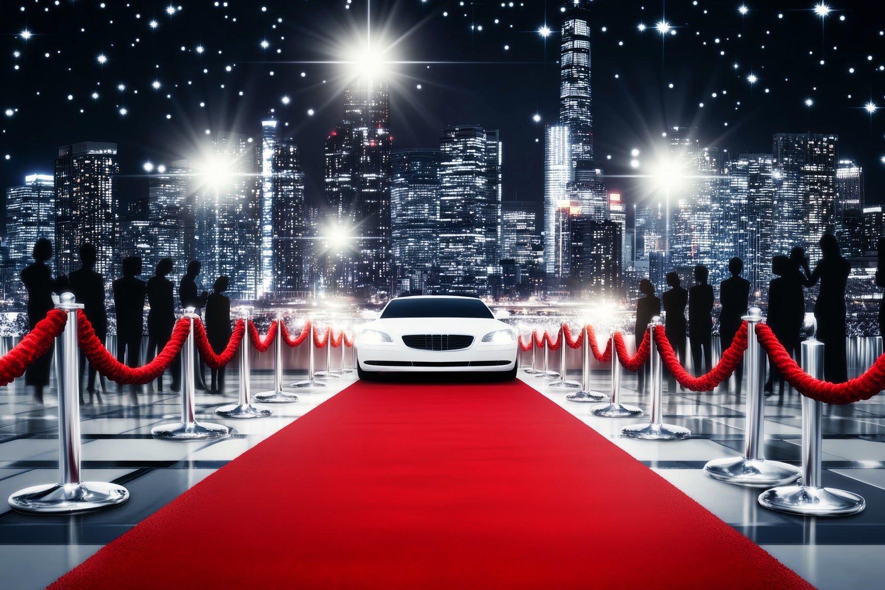 Paparazzi Red Carpet Backdrop Luxury Car Arrival Hollywood Backdrop UK LXX58-325