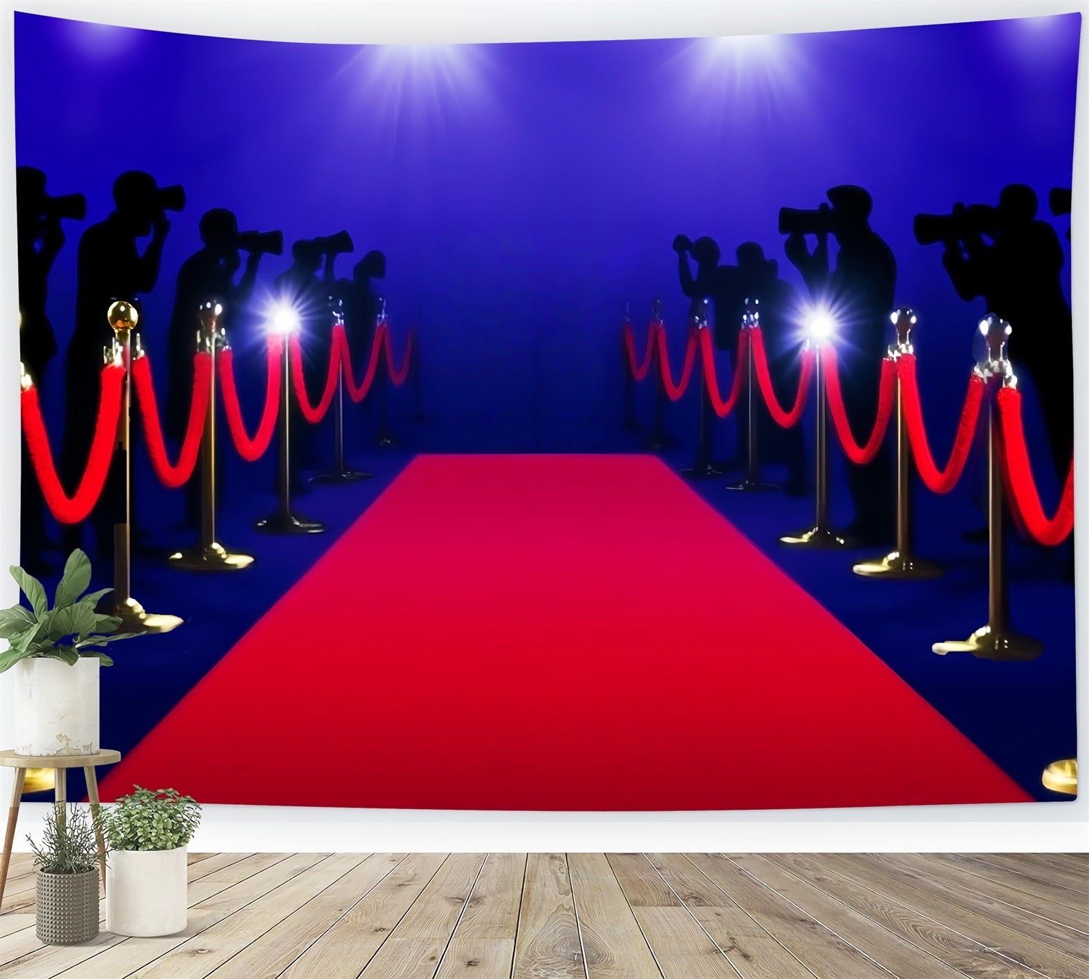 Paparazzi Backdrop Bright Spotlight Red Carpet Hollywood Photo Backdrop UK LXX58-326