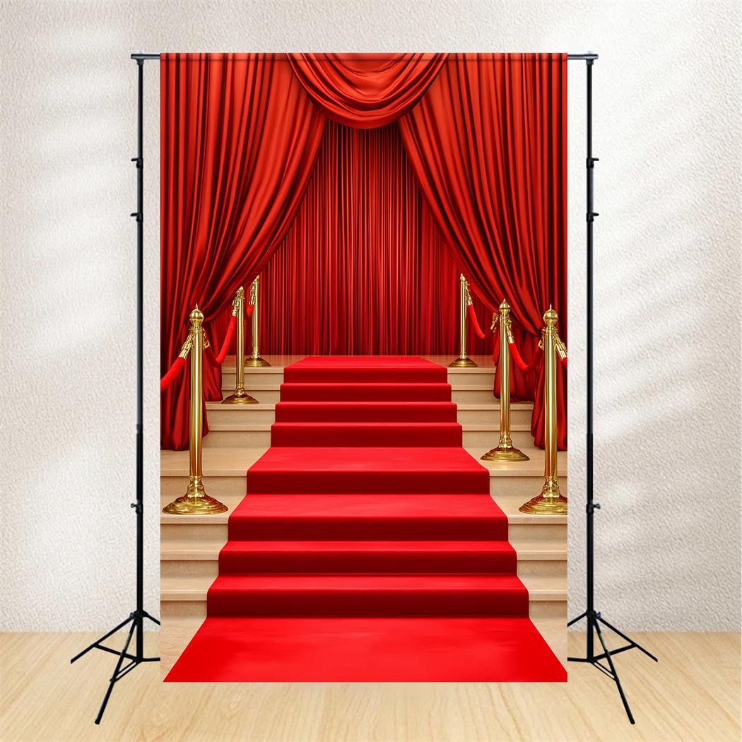 Red Carpet Backdrop Draped Curtain Elegant Entrance Broadway Stage Backdrops UK LXX58-333
