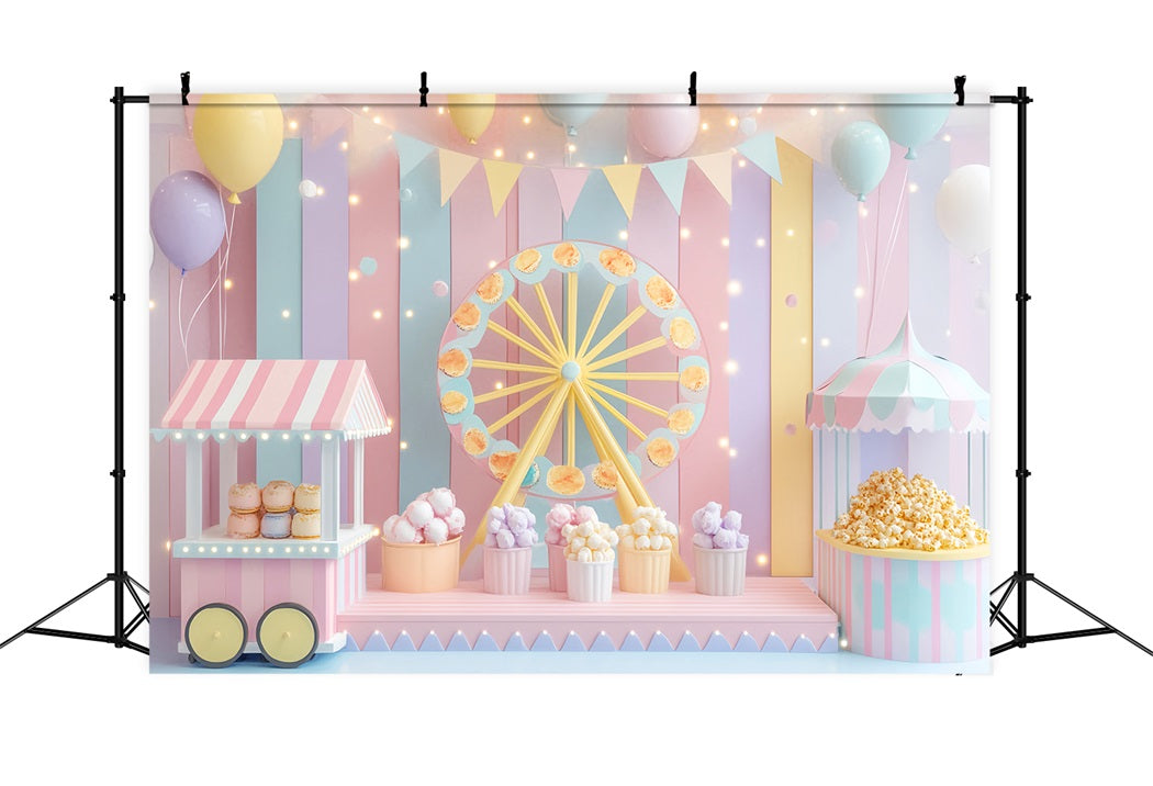 Newborn Backdrop Pastel Carnival Ferris Wheel Children Backdrops UK LXX58-352
