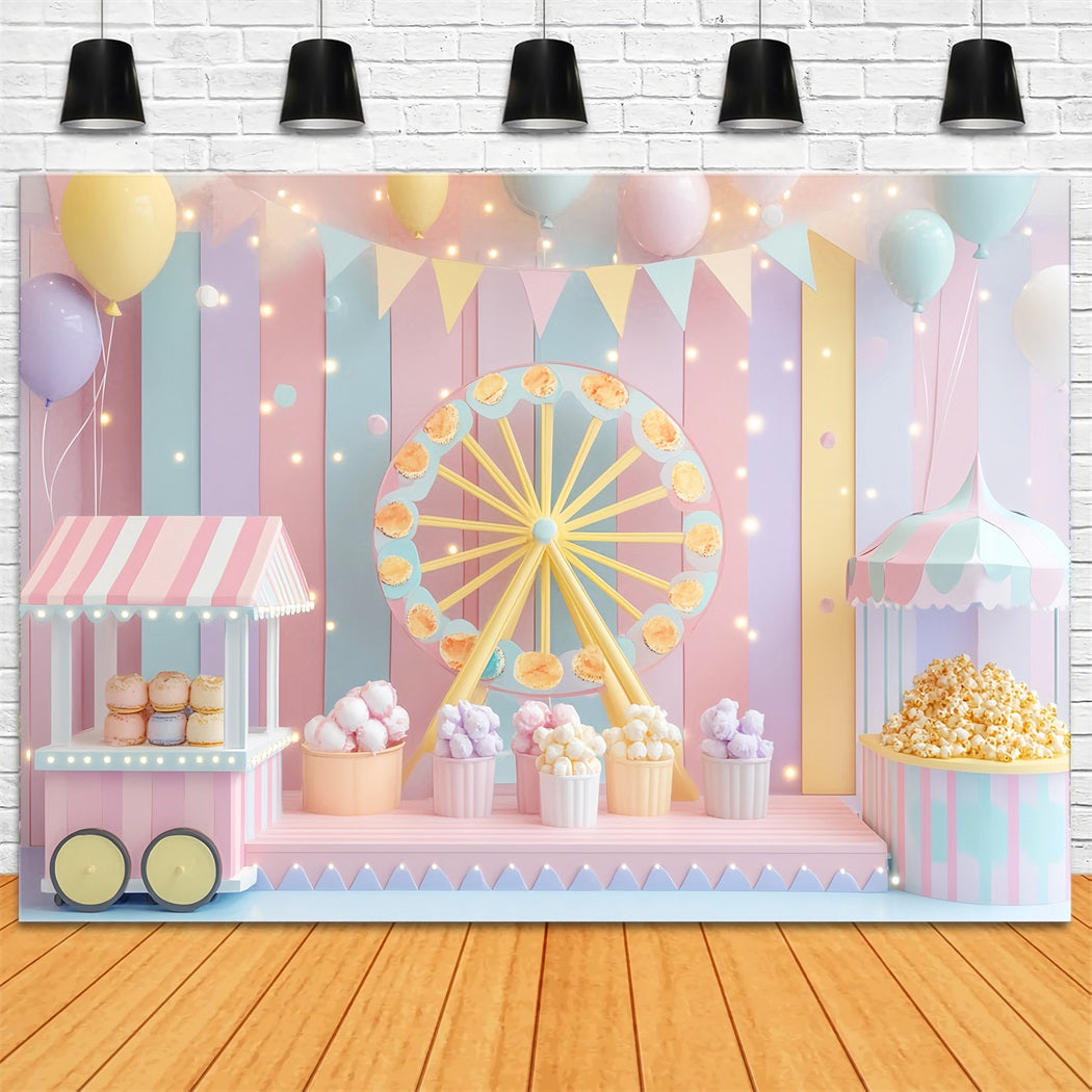 Newborn Backdrop Pastel Carnival Ferris Wheel Children Backdrops UK LXX58-352