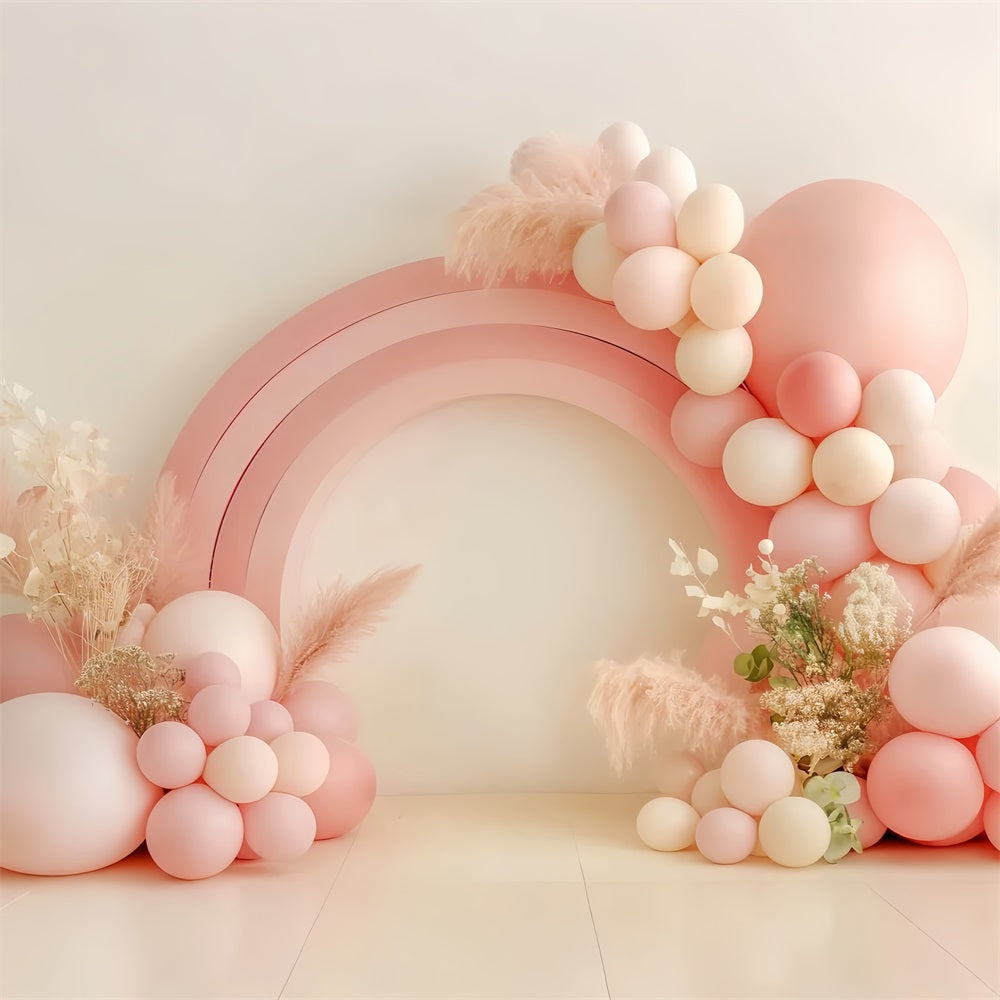 Rainbow Backdrop Blush Rainbow Balloon Arch Newborn Backdrop UK LXX58-363
