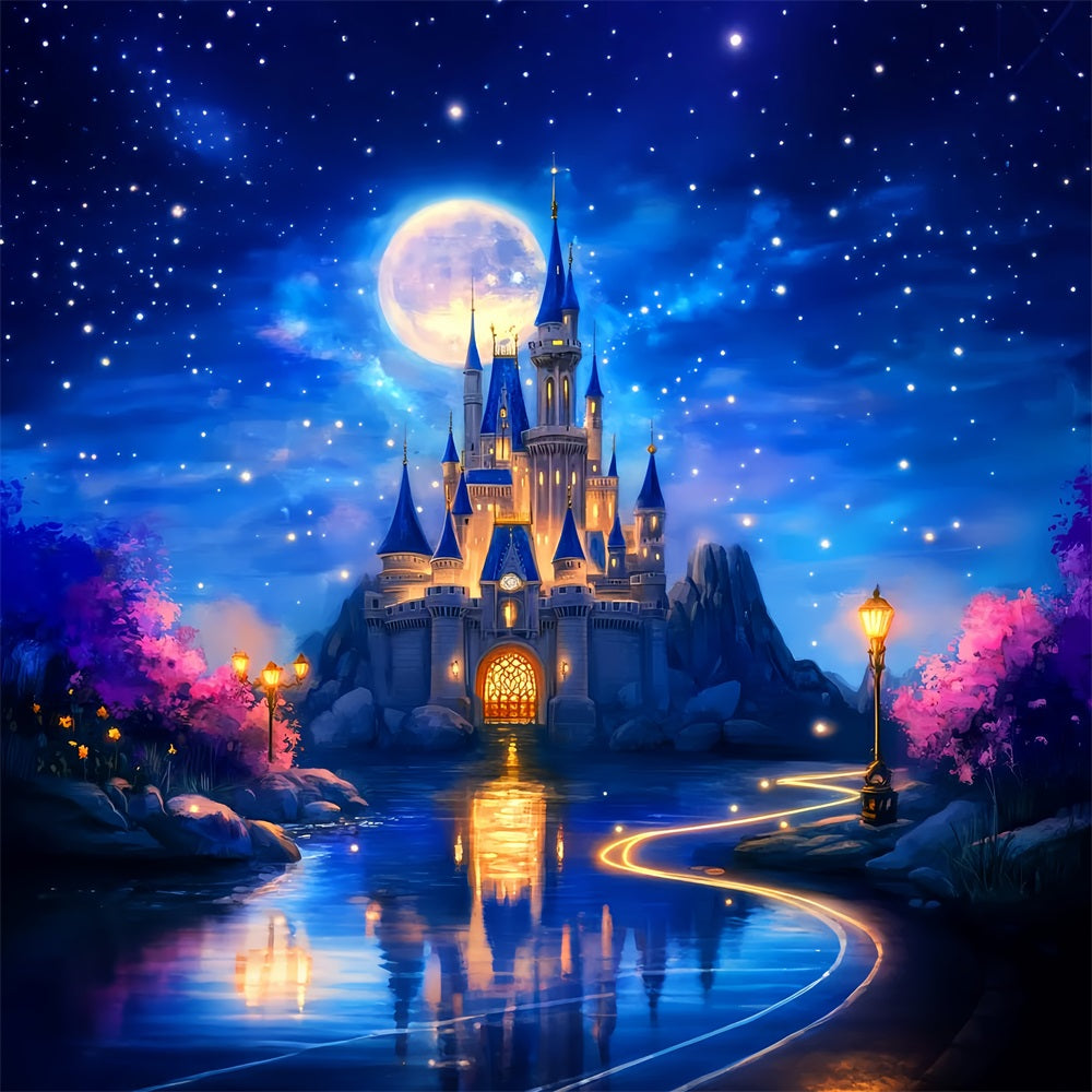 Castle Backdrop Starry Night Fantasy Castle Newborn Photoshoot Backdrop UK LXX58-368
