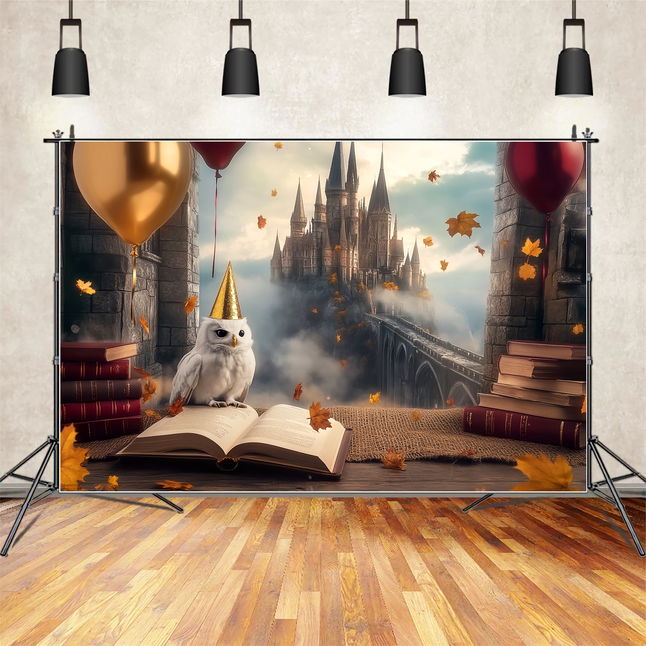 Castle Backdrop Autumn Owl Magic Castle Kids Backdrop UK LXX58-369
