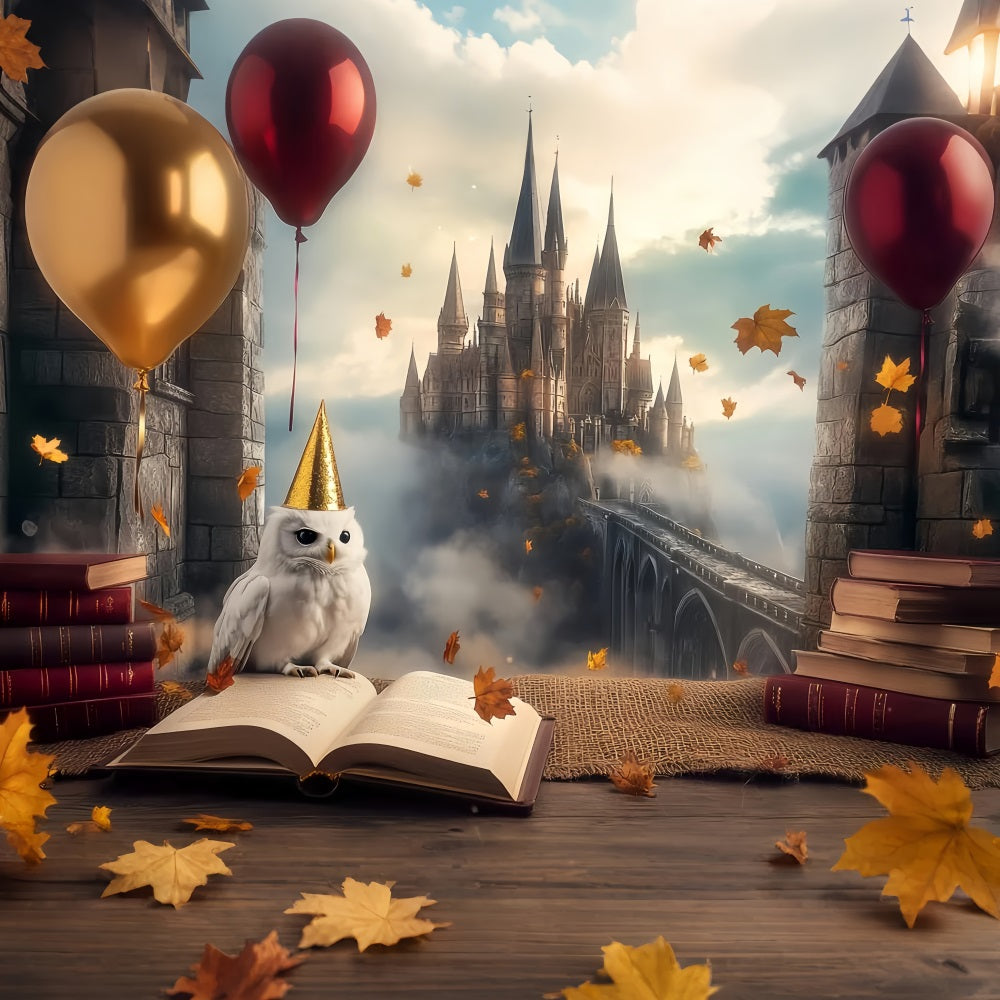 Castle Backdrop Autumn Owl Magic Castle Kids Backdrop UK LXX58-369