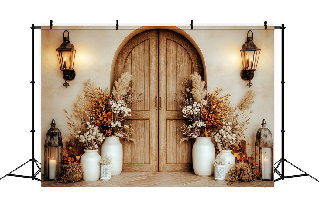 Newborn Backdrop Rustic Wooden Door Florals Newborn Photography Backdrop UK LXX58-378
