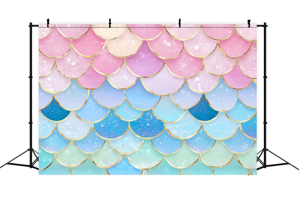 Newborn Backdrop Pastel Mermaid Glitter Scales Kids Photo Backdrop UK LXX58-387