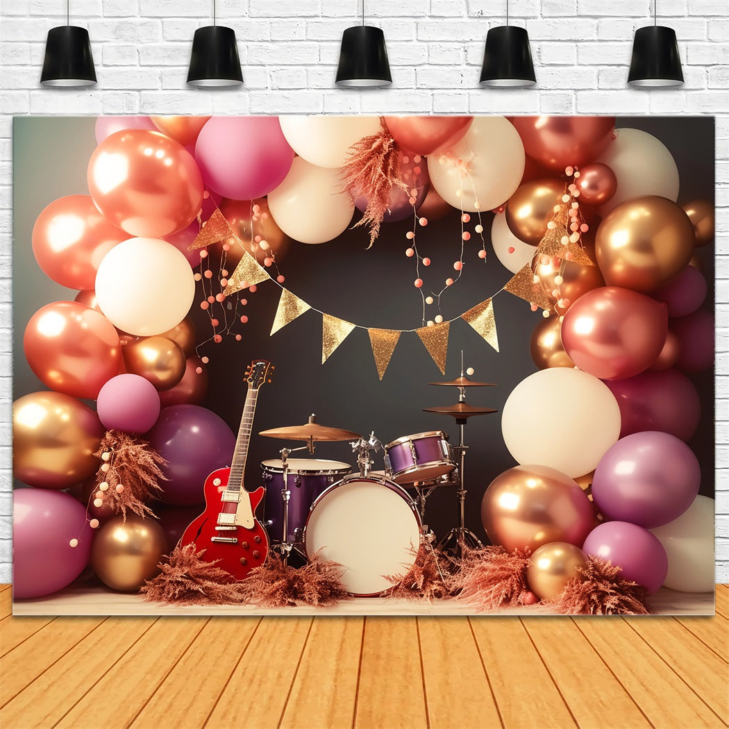 Moon And Stars Backdrop Golden Banner Balloon Stage Kids Photo Backdrop UK LXX58-391