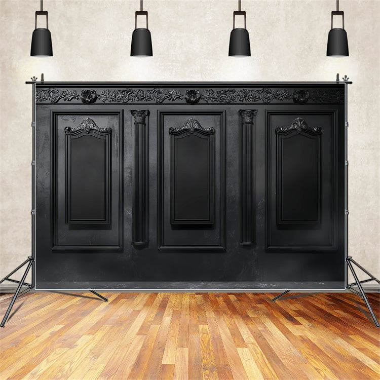 Halloween Wall Backdrop Baroque Black Panel Backdrop UK LXX58-8