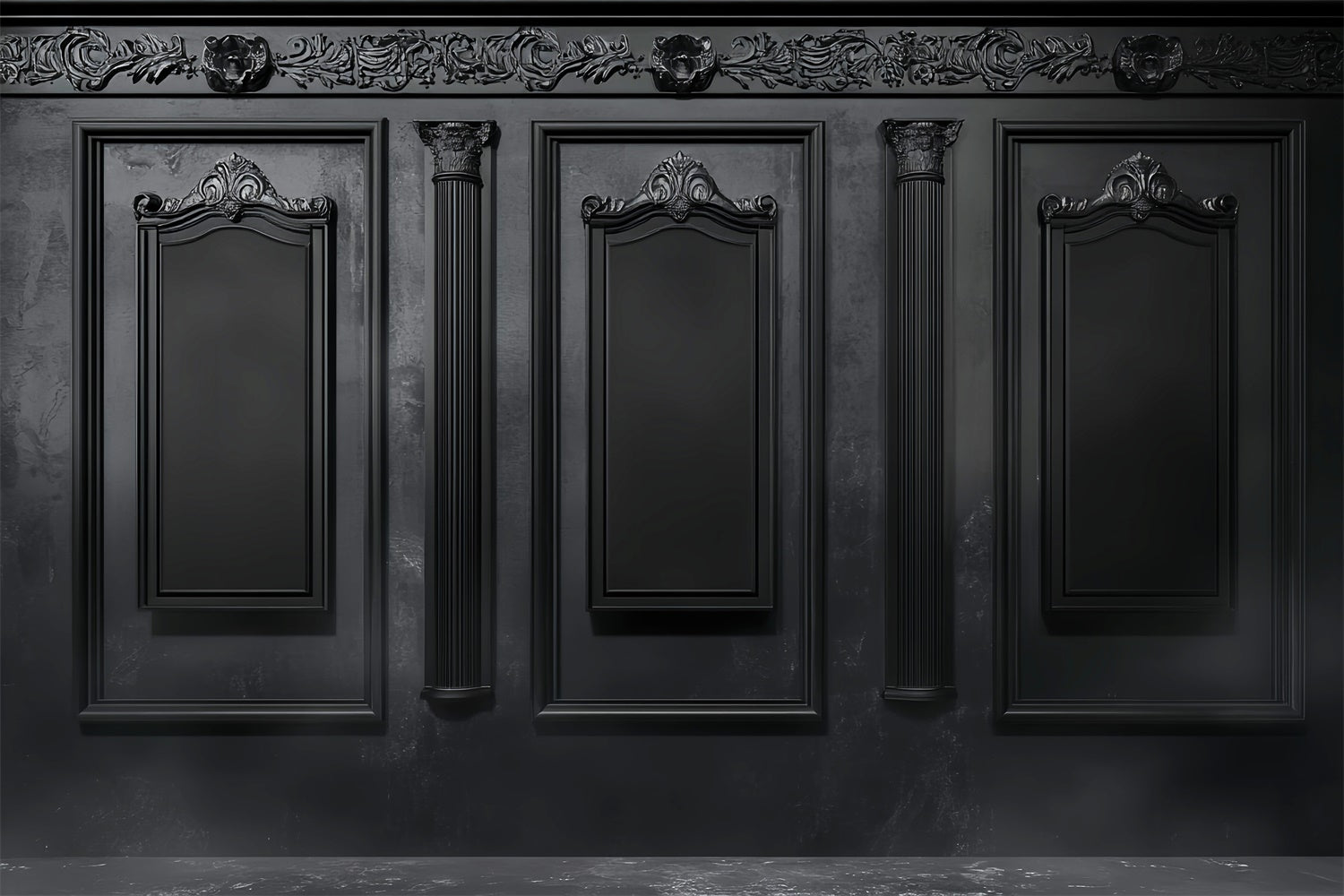 Halloween Wall Backdrop Baroque Black Panel Backdrop UK LXX58-8