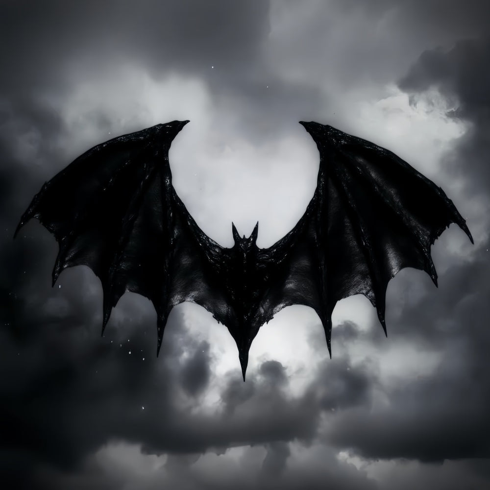 Halloween Bat Backdrop Dark Winged Bat Silhouette Halloween Photo Backdrops UK LXX59-110