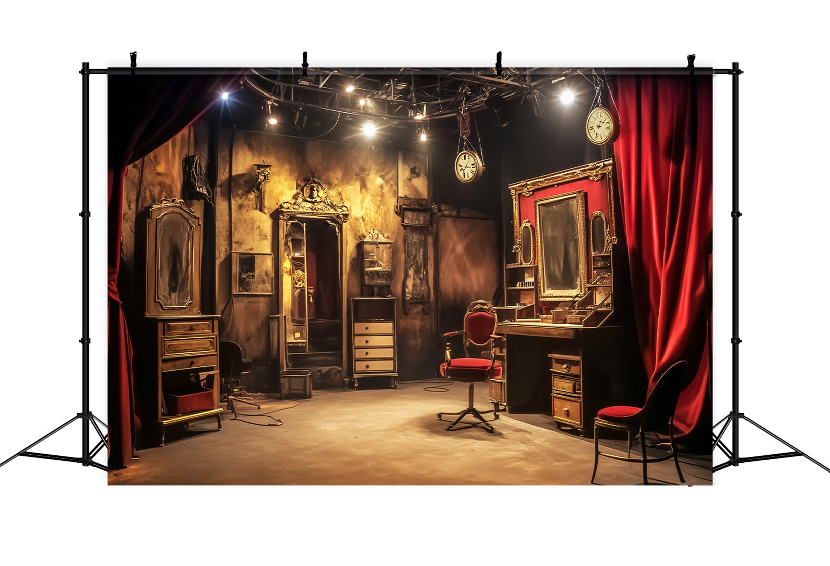 Graveyard Backdrop Gothic Haunted Dressing Room Halloween Photography Backdrop UK LXX59-112