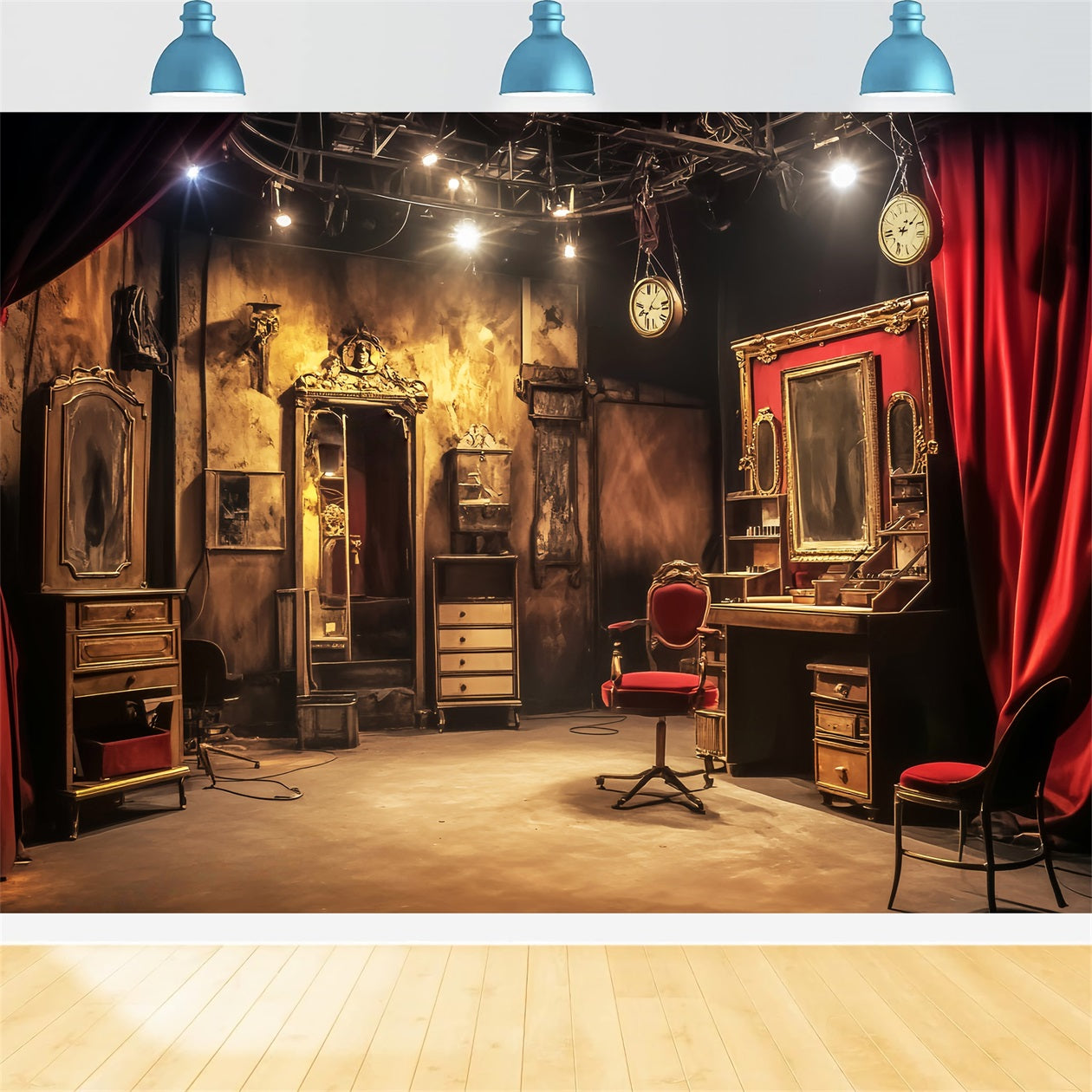 Graveyard Backdrop Gothic Haunted Dressing Room Halloween Photography Backdrop UK LXX59-112