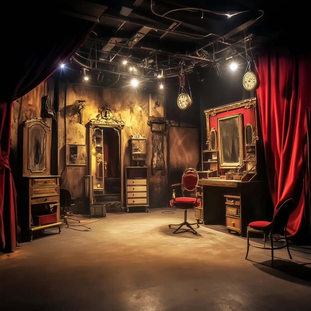 Graveyard Backdrop Gothic Haunted Dressing Room Halloween Photography Backdrop UK LXX59-112