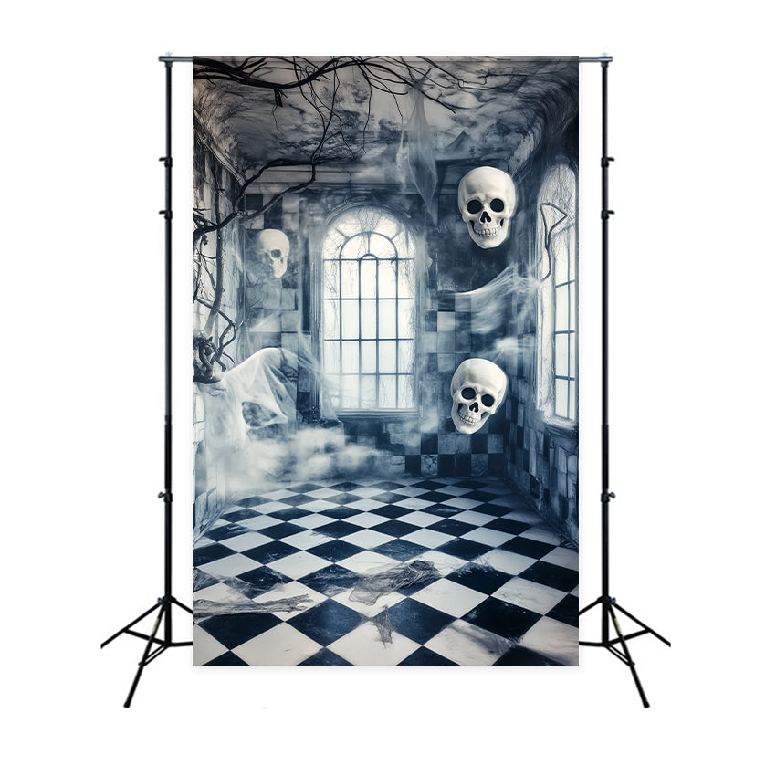 Haunted Forest Backdrop Floating Skulls Corridor Spooky Halloween Backdrop UK LXX59-116
