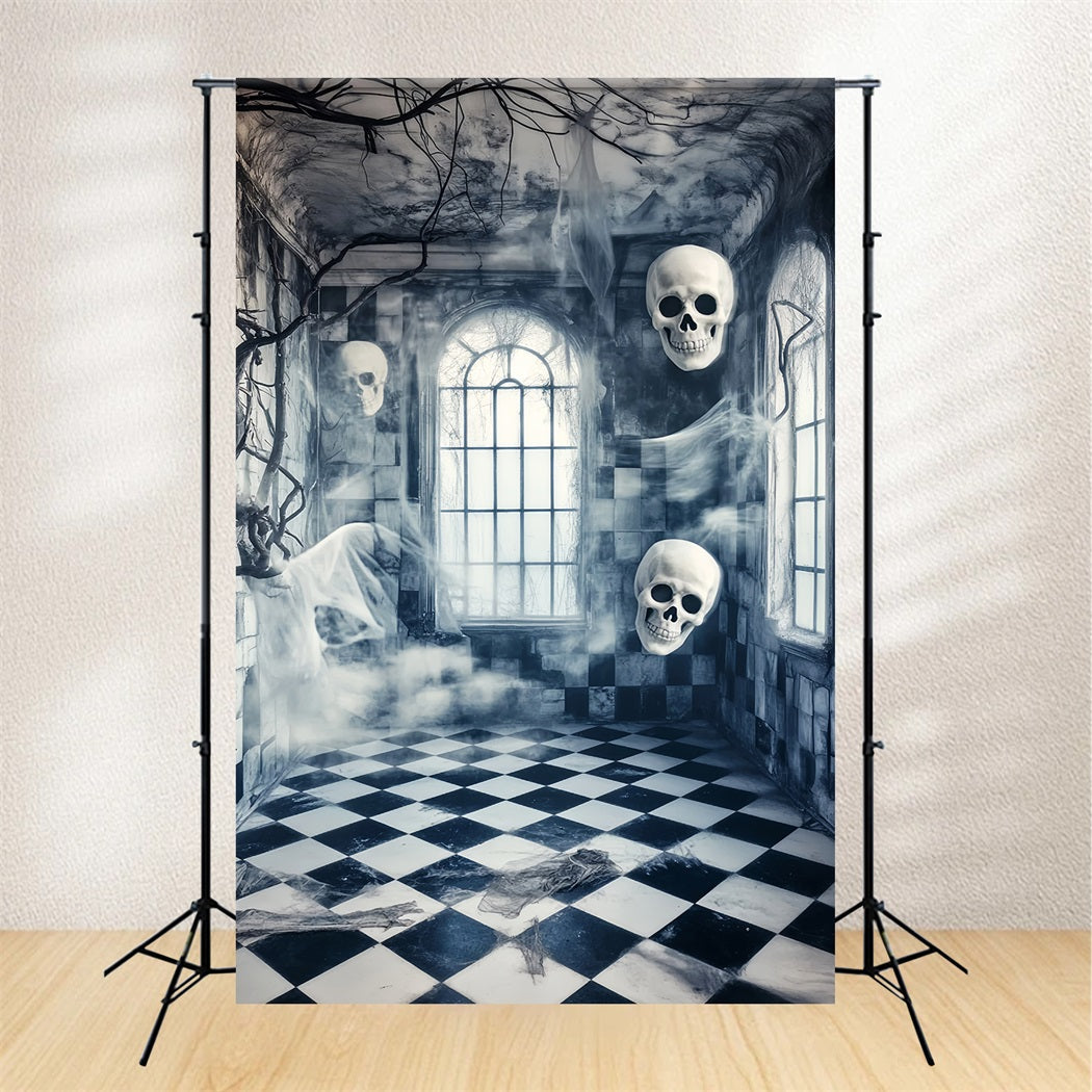 Haunted Forest Backdrop Floating Skulls Corridor Spooky Halloween Backdrop UK LXX59-116