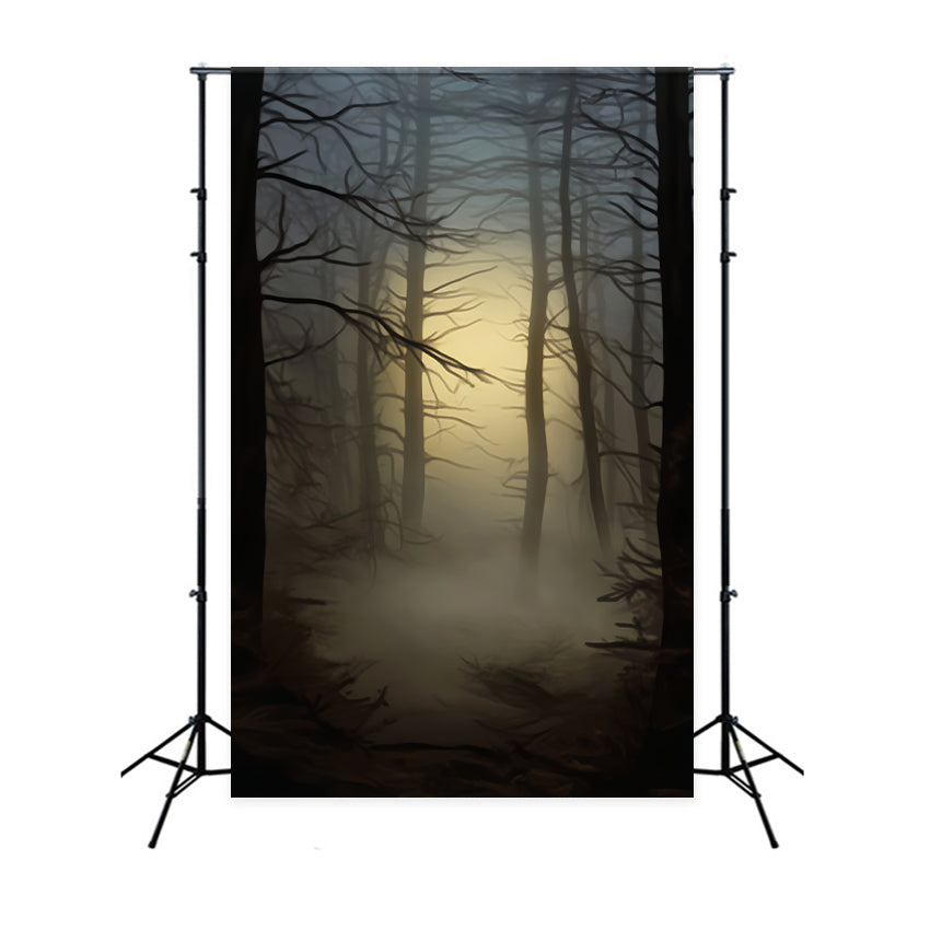 Haunted Forest Backdrop Misty Glow Haunted Forest Halloween Backdrops UK LXX59-117