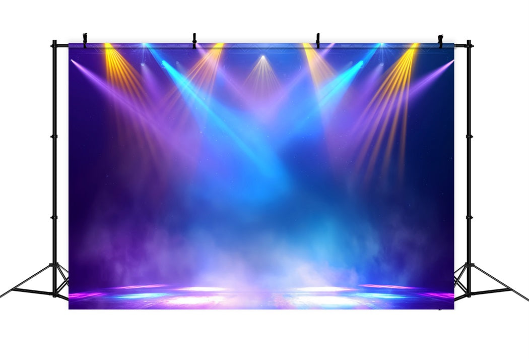 Spotlight Backdrop Colorful Stage Neon Lights Photography Dance Backdrop UK LXX59-12