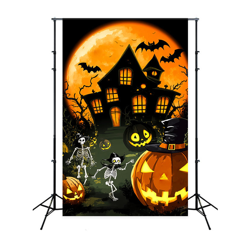 Haunted Forest Backdrop Haunted Mansion Skeleton Parade Halloween Photo Backdrop UK LXX59-131