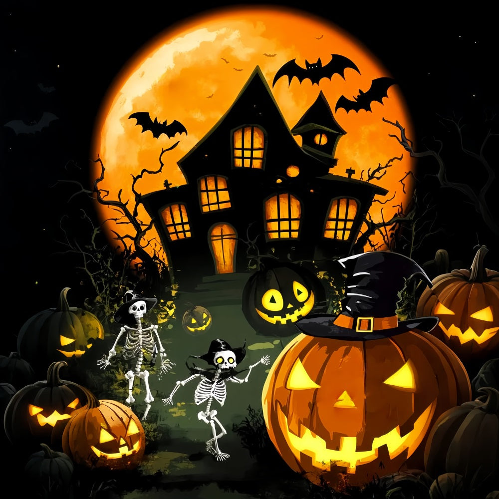 Haunted Forest Backdrop Haunted Mansion Skeleton Parade Halloween Photo Backdrop UK LXX59-131