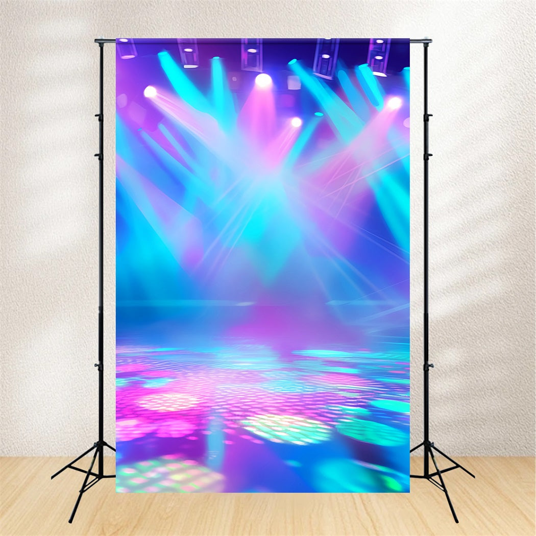 Abstract Dance Studio Backdrop Vibrant Neon Stage Illumination Dance Backdrop UK LXX59-14