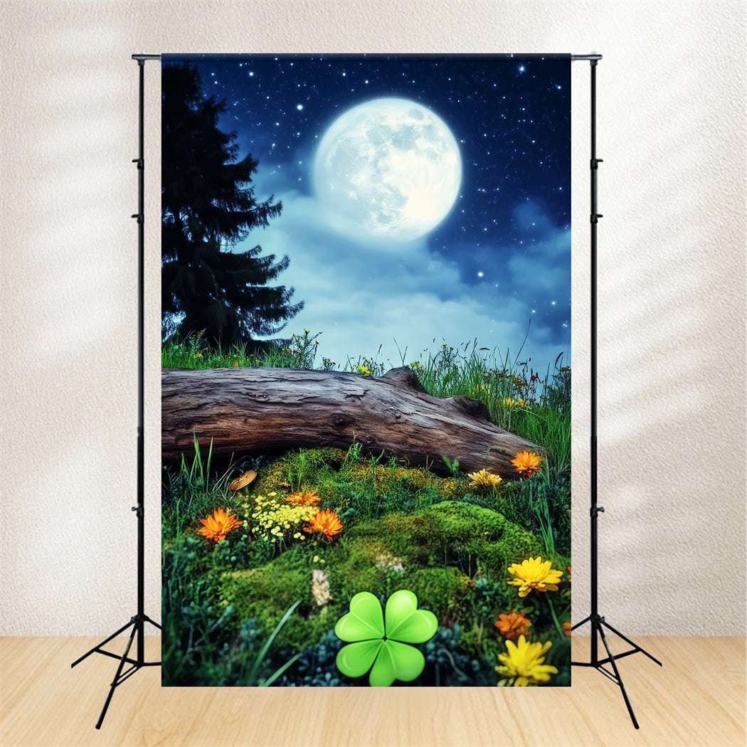 Haunted Forest Backdrop Lucky Clover Meadow Night Sky Halloween Backdrop Ideas UK LXX59-141