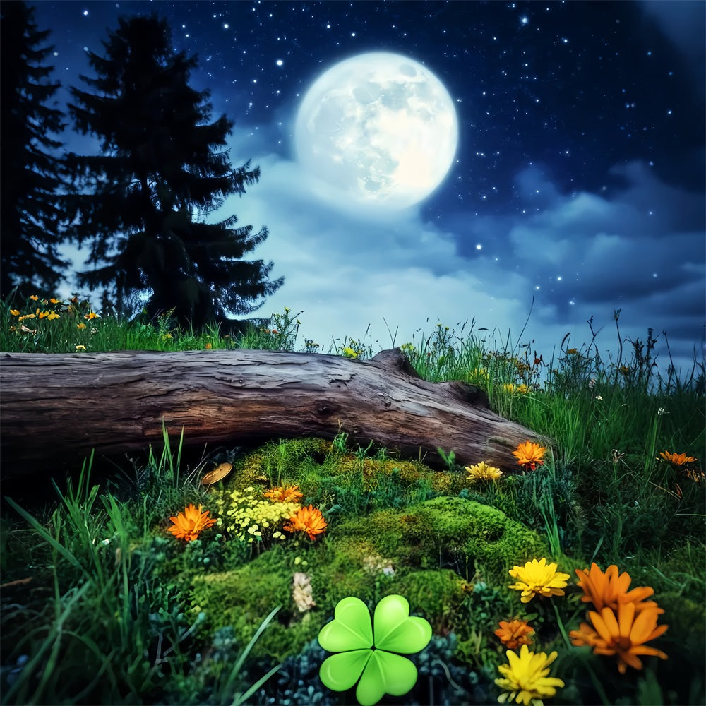 Haunted Forest Backdrop Lucky Clover Meadow Night Sky Halloween Backdrop Ideas UK LXX59-141