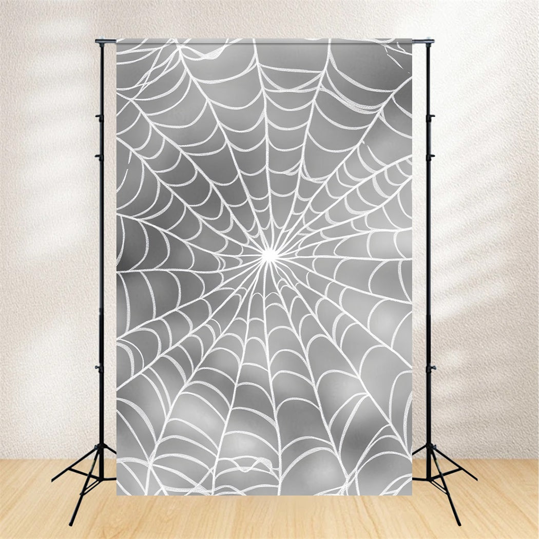 Halloween Color Backdrop Silver Spiderweb Pattern Design Halloween Photo Backdrop UK LXX59-148