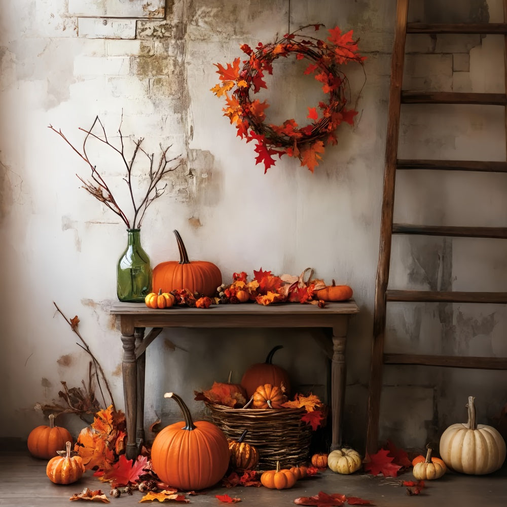 Halloween Color Backdrop Rustic Pumpkin Autumn Arrangement Halloween Backdrop Ideas UK LXX59-149