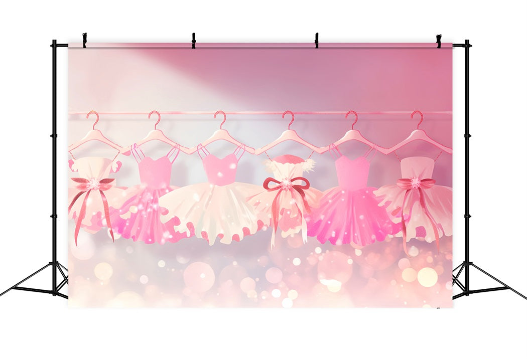 Dance Studio Backdrop Pastel Pink Ballet Dresses Row Dance Backdrop UK LXX59-15