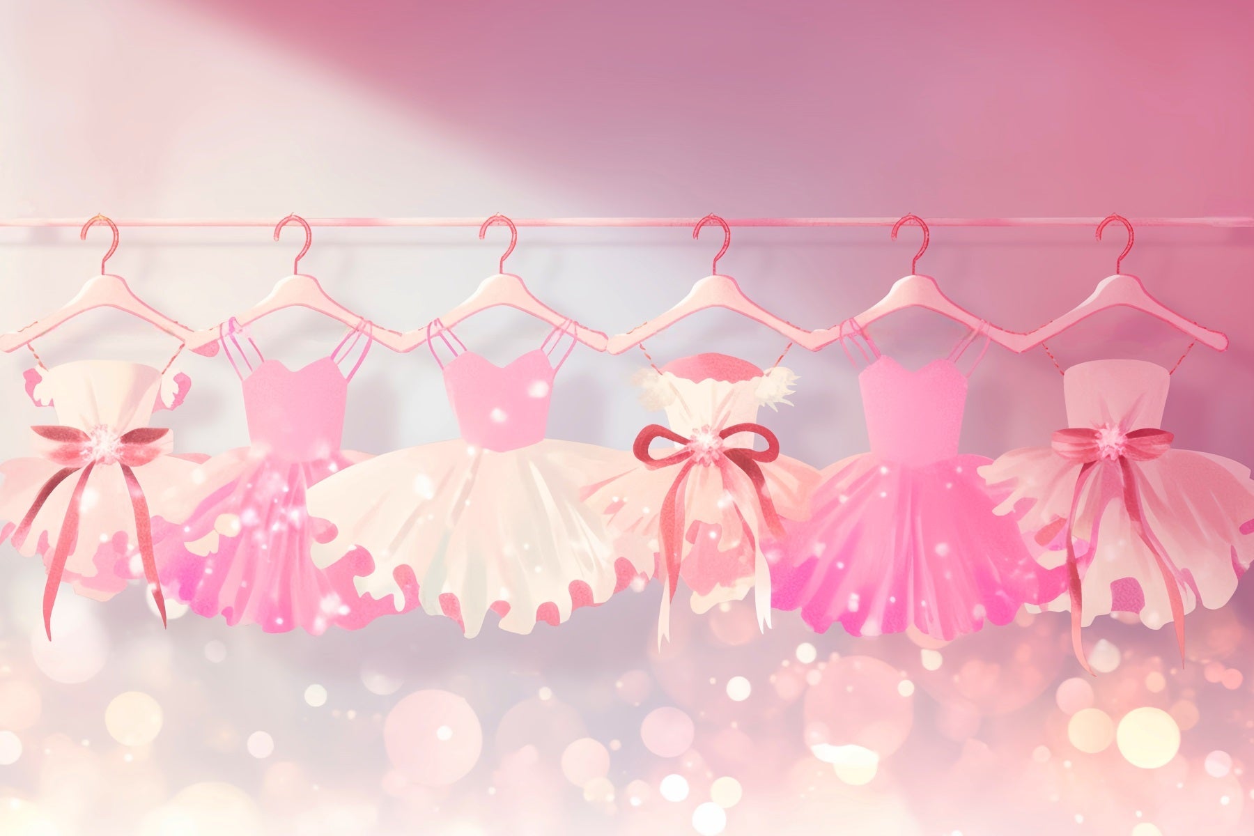 Dance Studio Backdrop Pastel Pink Ballet Dresses Row Dance Backdrop UK LXX59-15