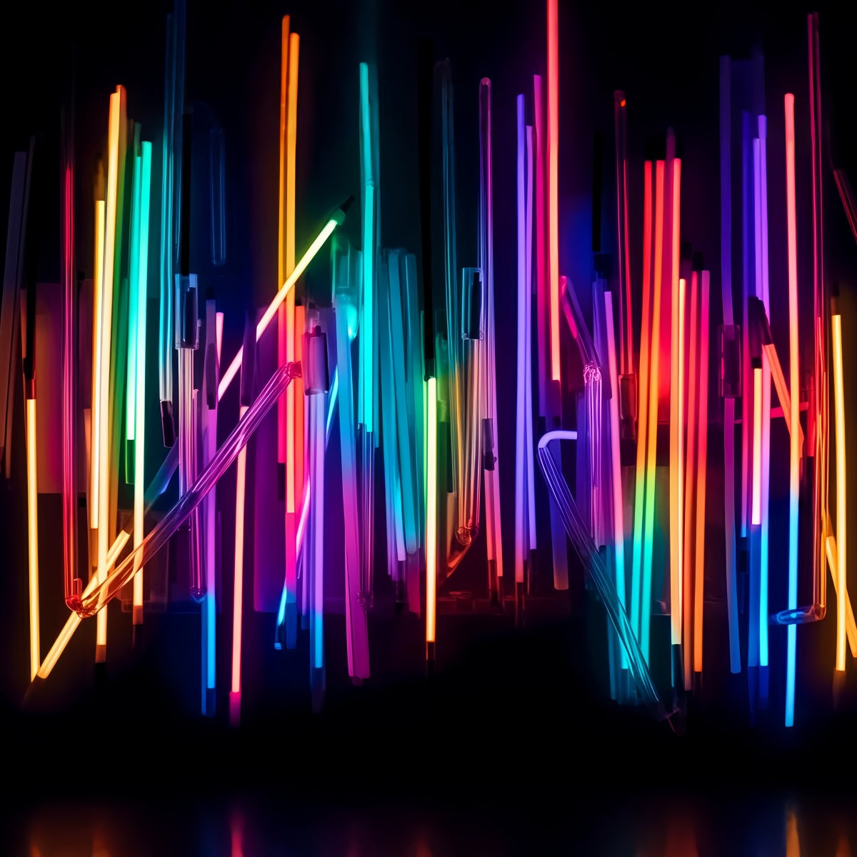 Dance Studio Backdrop Neon Rainbow Glow Lights Photography Dance Backdrop UK LXX59-17