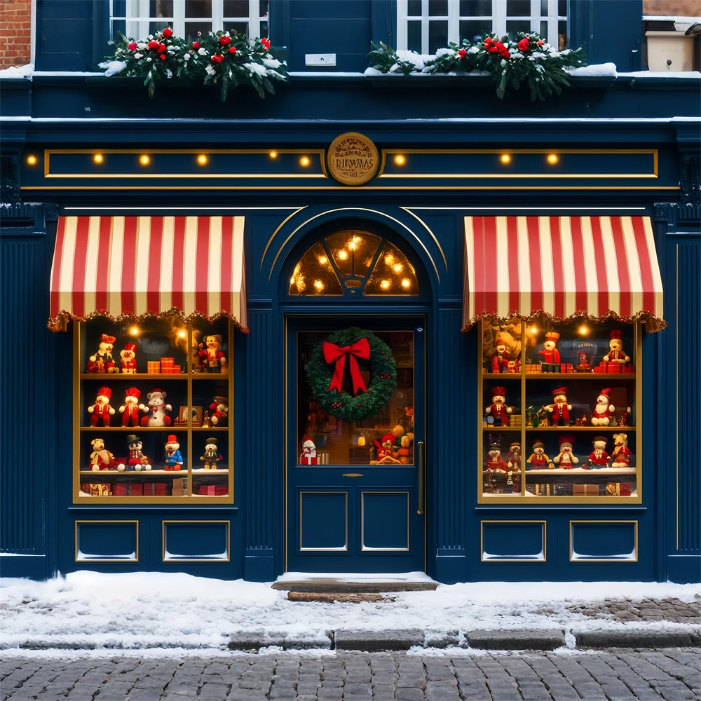 Toy Store Backdrop Shop Window Holiday Display Christmas Photography Backdrops UK LXX59-188