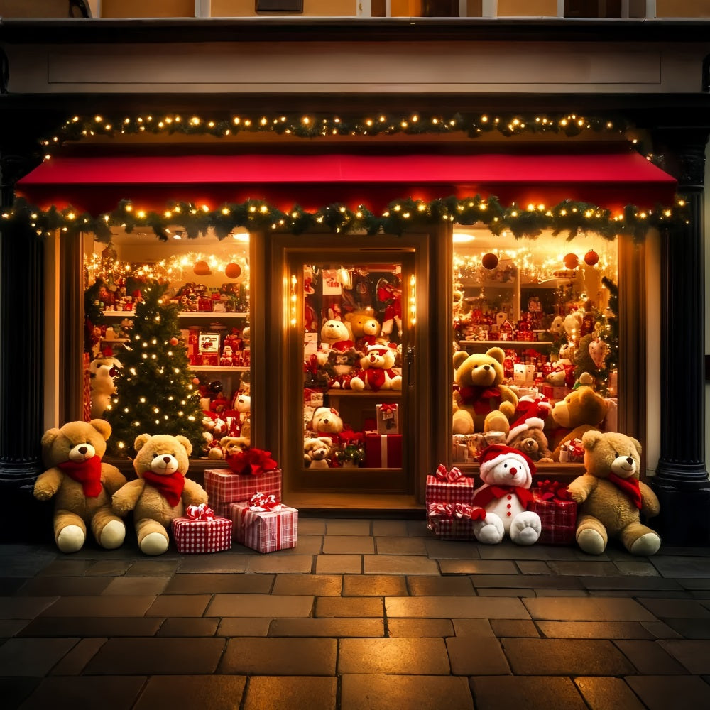 Toy Store Backdrop Teddy Bear Gift Shop Display Christmas Backdrop Ideas UK LXX59-189