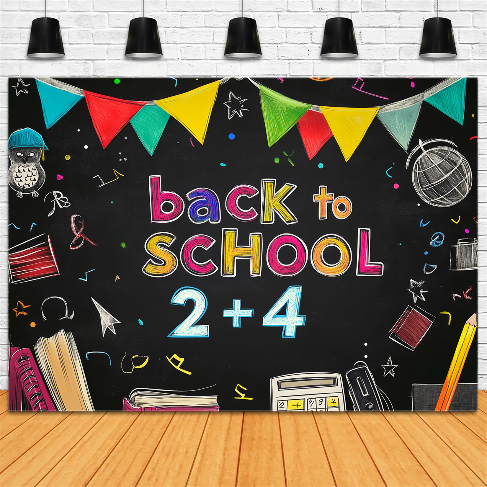 Back To School Backdrop Chalkboard Banner Letters School Picture Backdrop UK LXX59-206