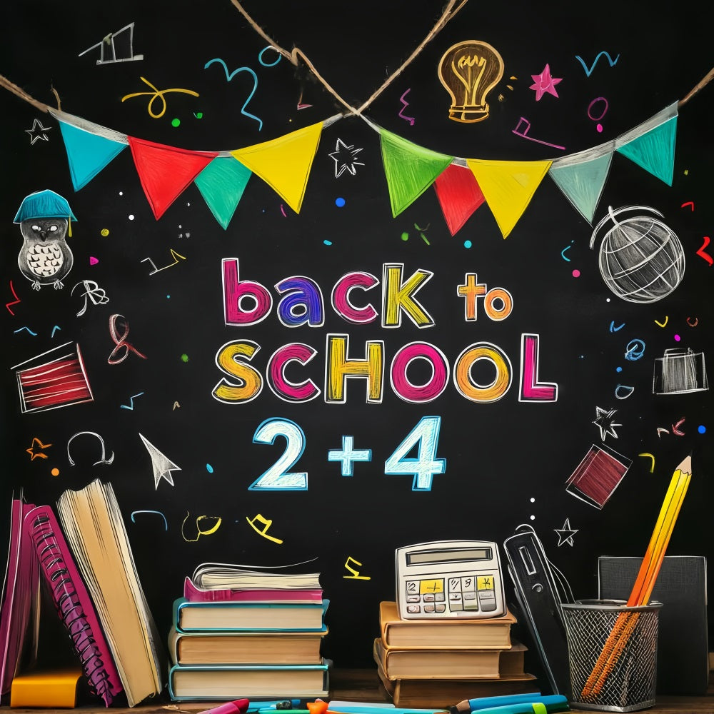 Back To School Backdrop Chalkboard Banner Letters School Picture Backdrop UK LXX59-206
