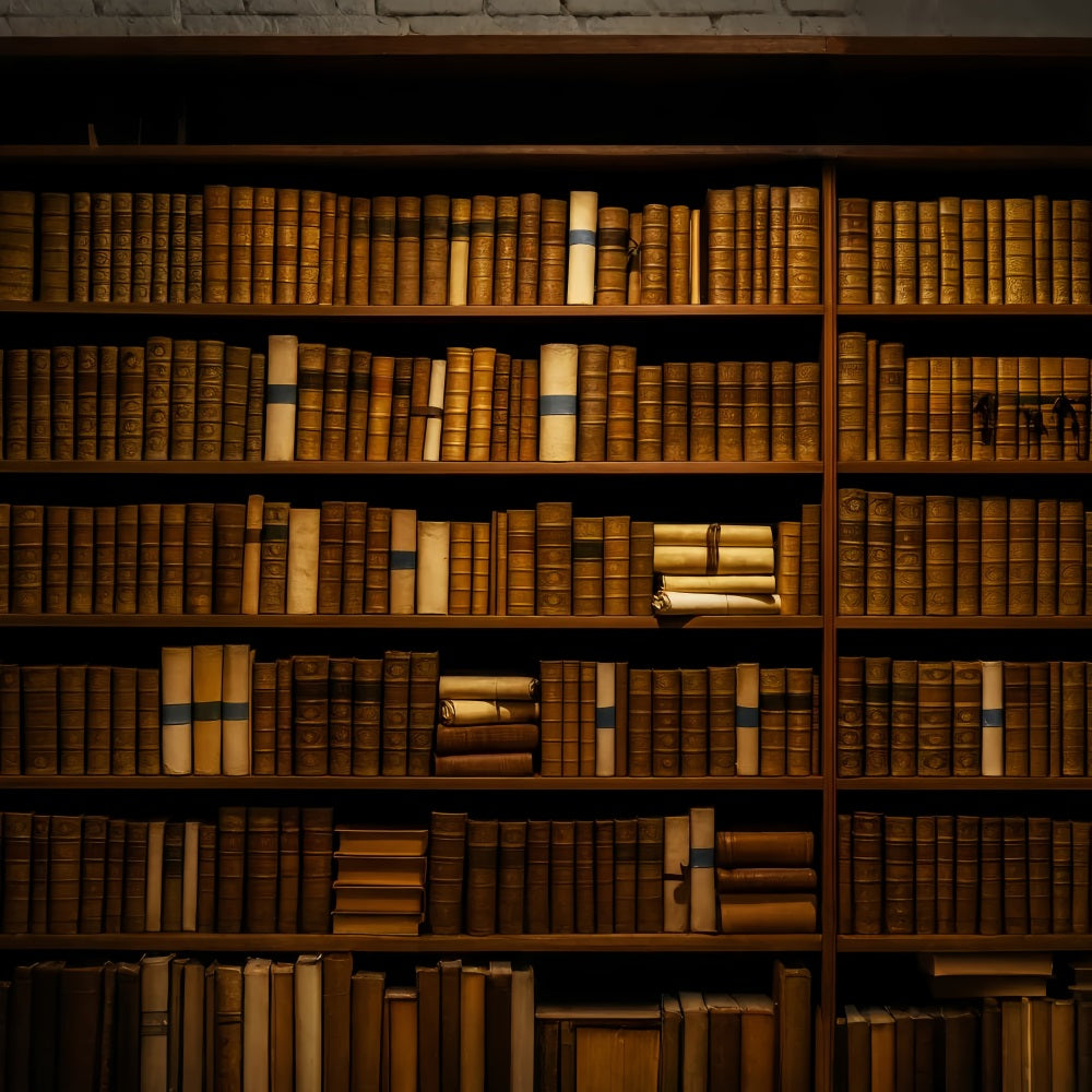 Back To School Backdrop Vintage Leather Library Books School Picture Backdrop UK LXX59-214