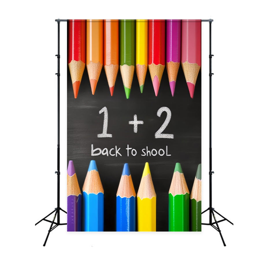 School Backdrop Color Pencil Blackboard Math Back To School Backdrop Ideas UK LXX59-217